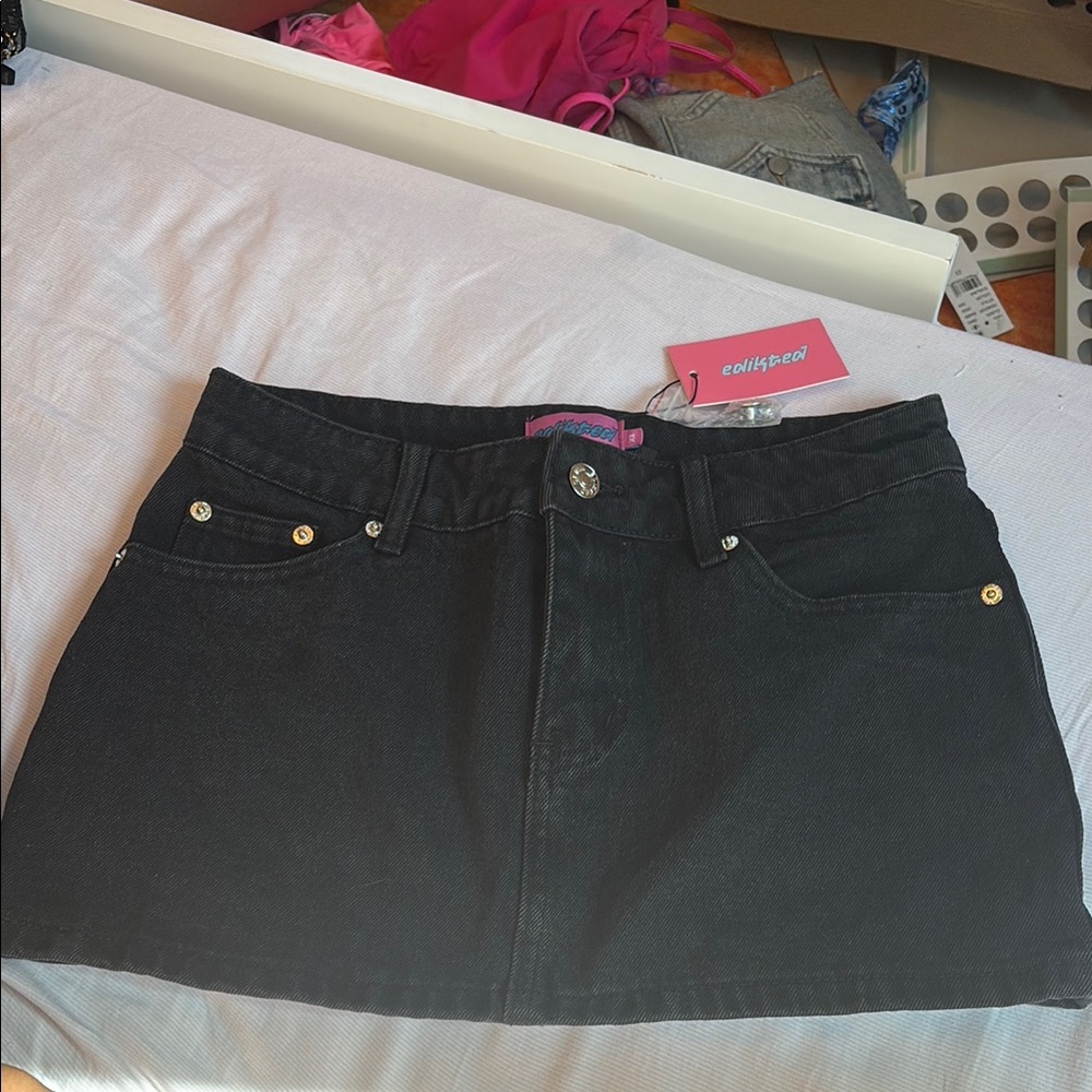 Edikted Black Mini Skirt Casual Night Out